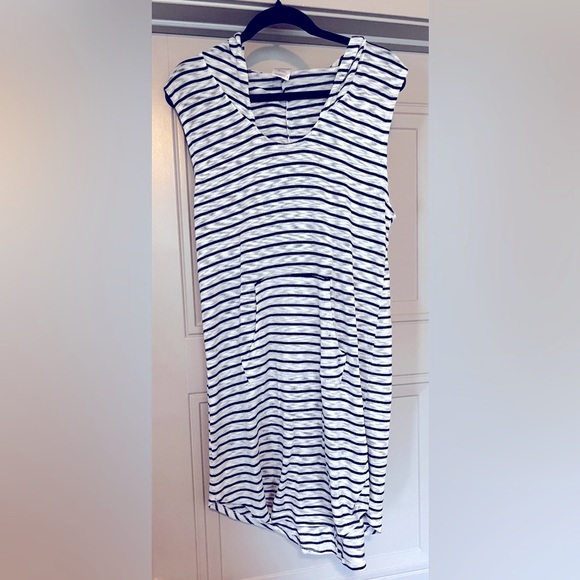 Target Merona Striped Hooded Swim Coverup Dress Size Large - Picture 1 of 5